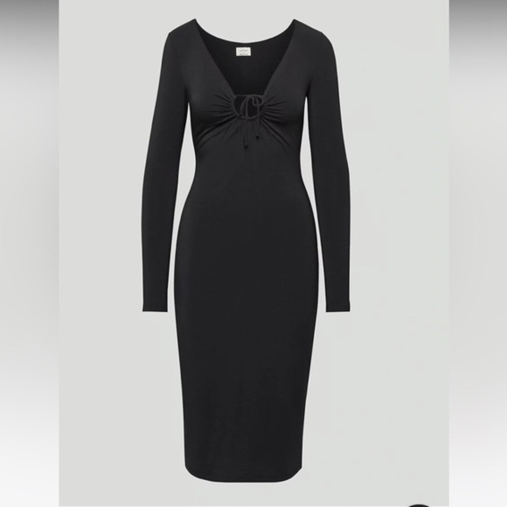 Aritzia Sunday Best Chelsea Black Long Sleeve Midi Bodycon Dress